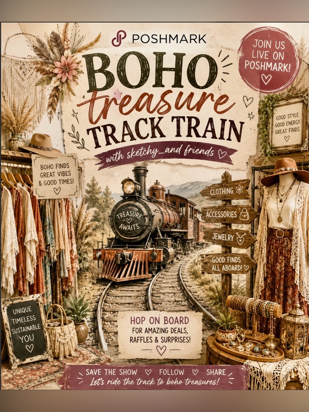 Boho Treasure Track Train 🚂! 6/26/26